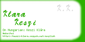 klara keszi business card