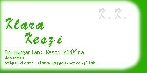klara keszi business card